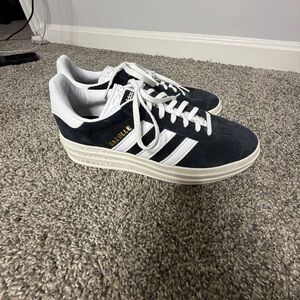 Adidas Gazelle Women’s Black and White Platform Sneakers